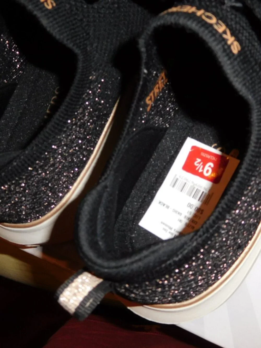 NEW 9.5m SKECHERS COURT CLASSICS CORDOVA SPARKING DUST BLACK 9.5M WOMENS